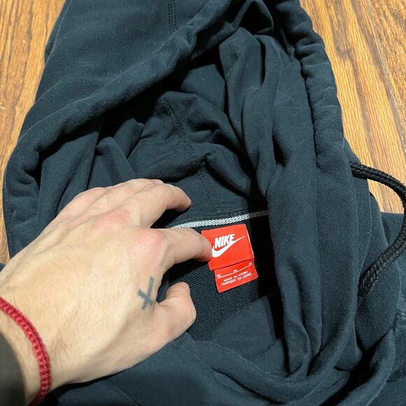 Nike Hoodie Adult Size M Women's Black Mock Cowl Logo Swoosh Pullover Sweater - Picture 4 of 5